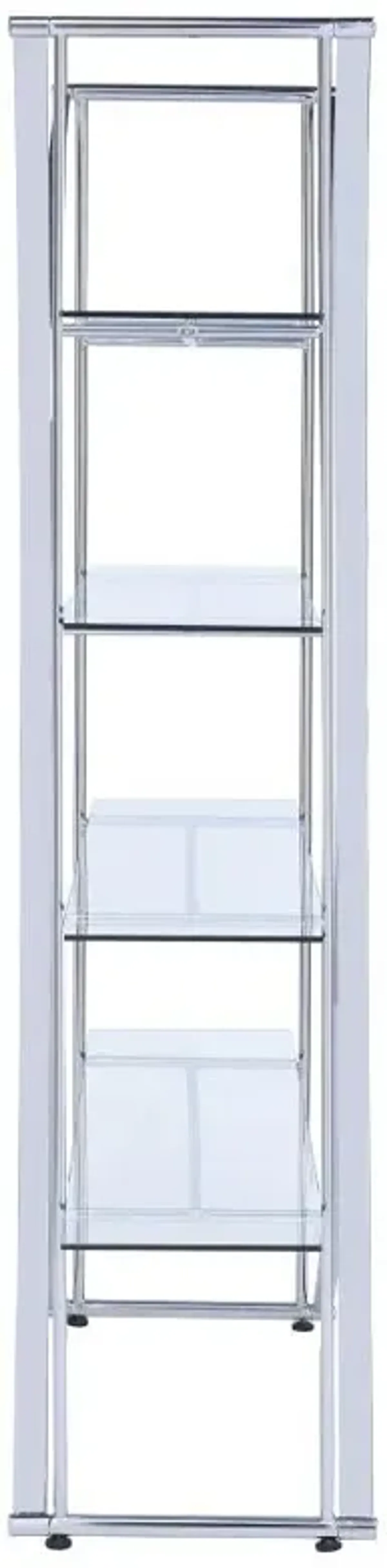 Larson - 4-Shelf Glass Bookshelf - Chrome