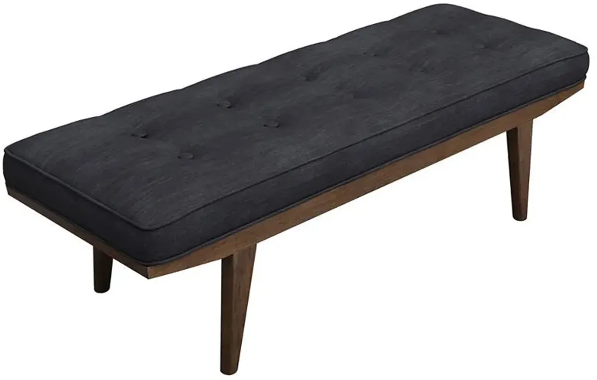 Wilson - Fabric Upholstered Tufted Accent Bench - Gray