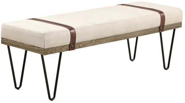 Austin - Fabric Upholstered Accent Bench - Beige