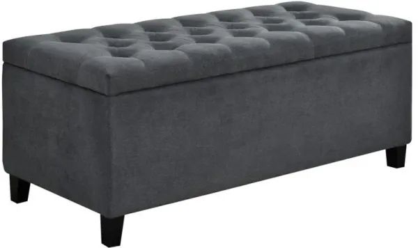 Samir - Fabric Upholstered Tufted Storage Bench - Charcoal