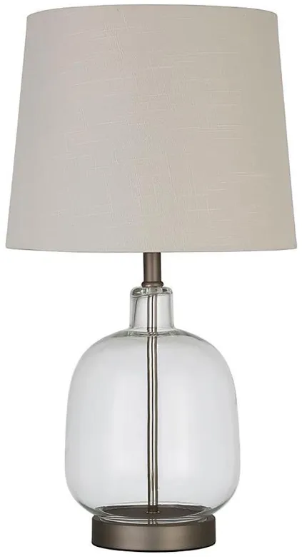 Costner - Empire Table Lamp - Beige And Clear