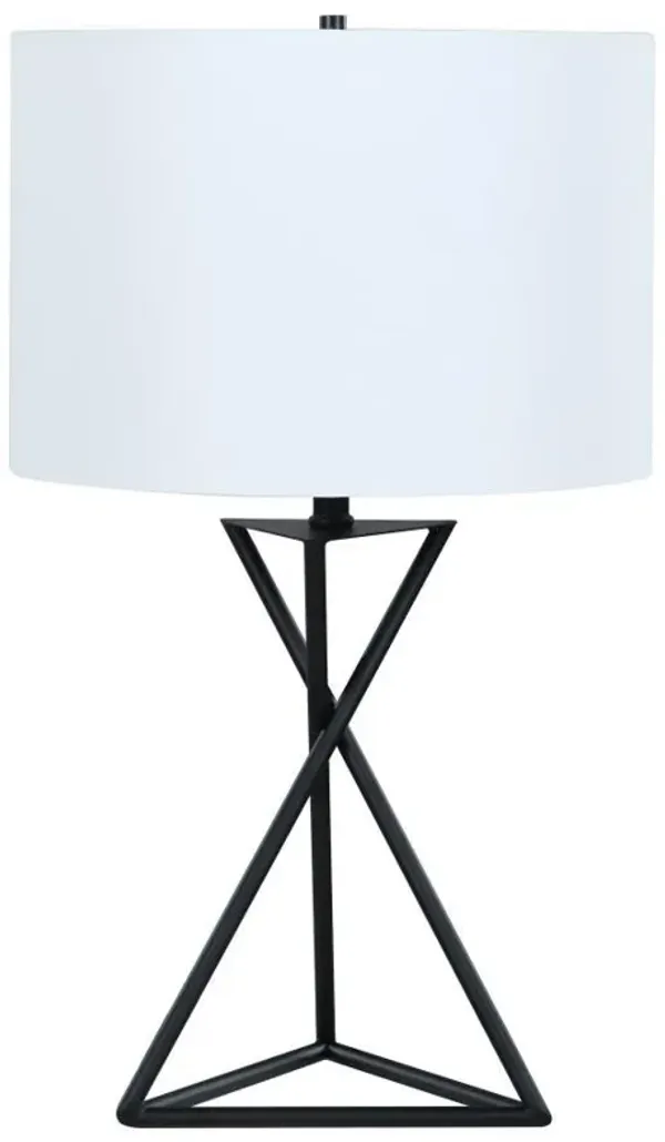 Mirio - Drum Shade Metal Bedside Table Lamp - Black