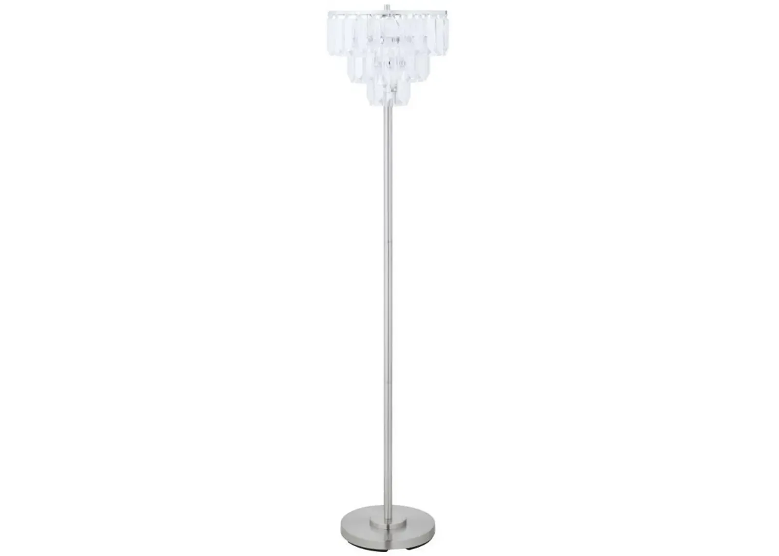 Anya - Hanging Crystal Metal Floor Lamp - Chrome