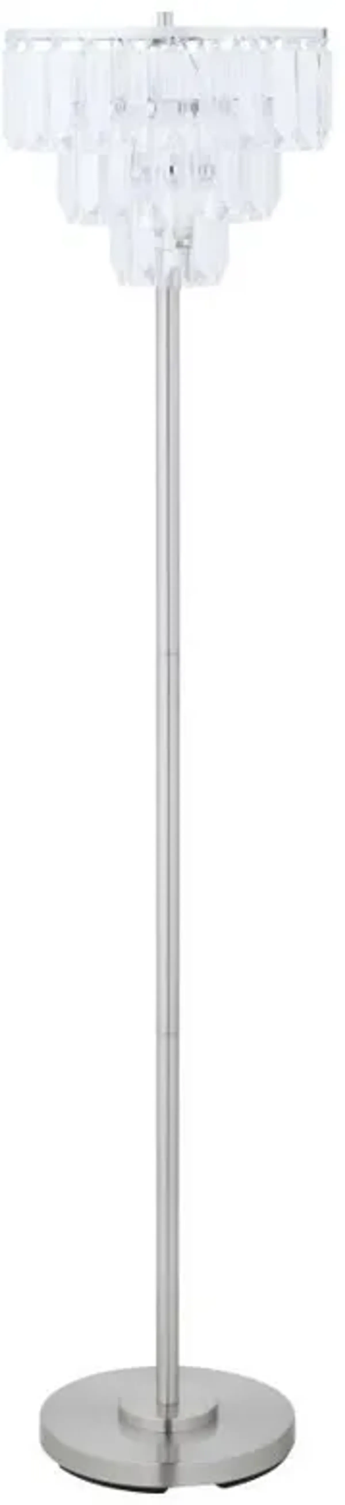 Anya - Hanging Crystal Metal Floor Lamp - Chrome