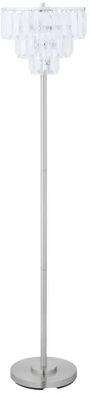 Anya - Metal Base Floor Lamp - Chrome And Crystal