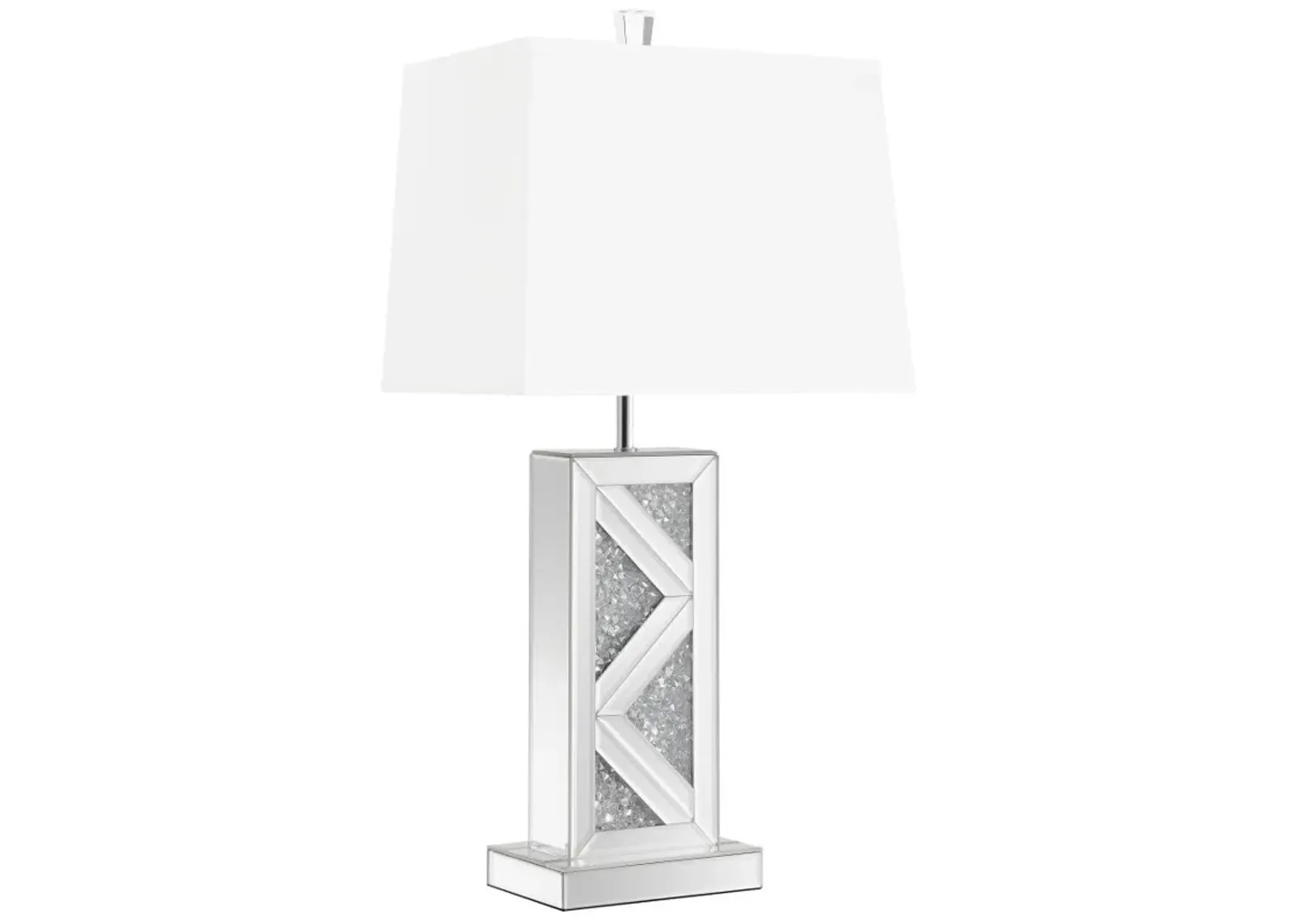 Carmen - Tapered Shade Mirrored Table Lamp - Silver