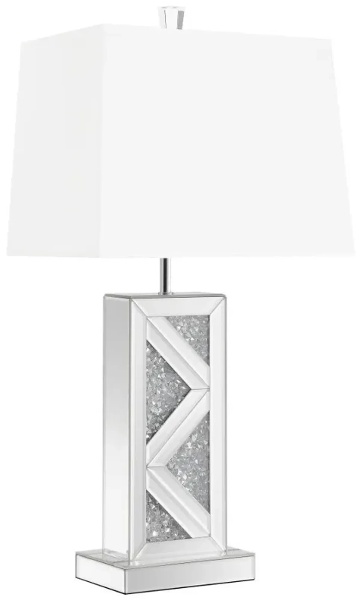 Carmen - Tapered Shade Mirrored Table Lamp - Silver