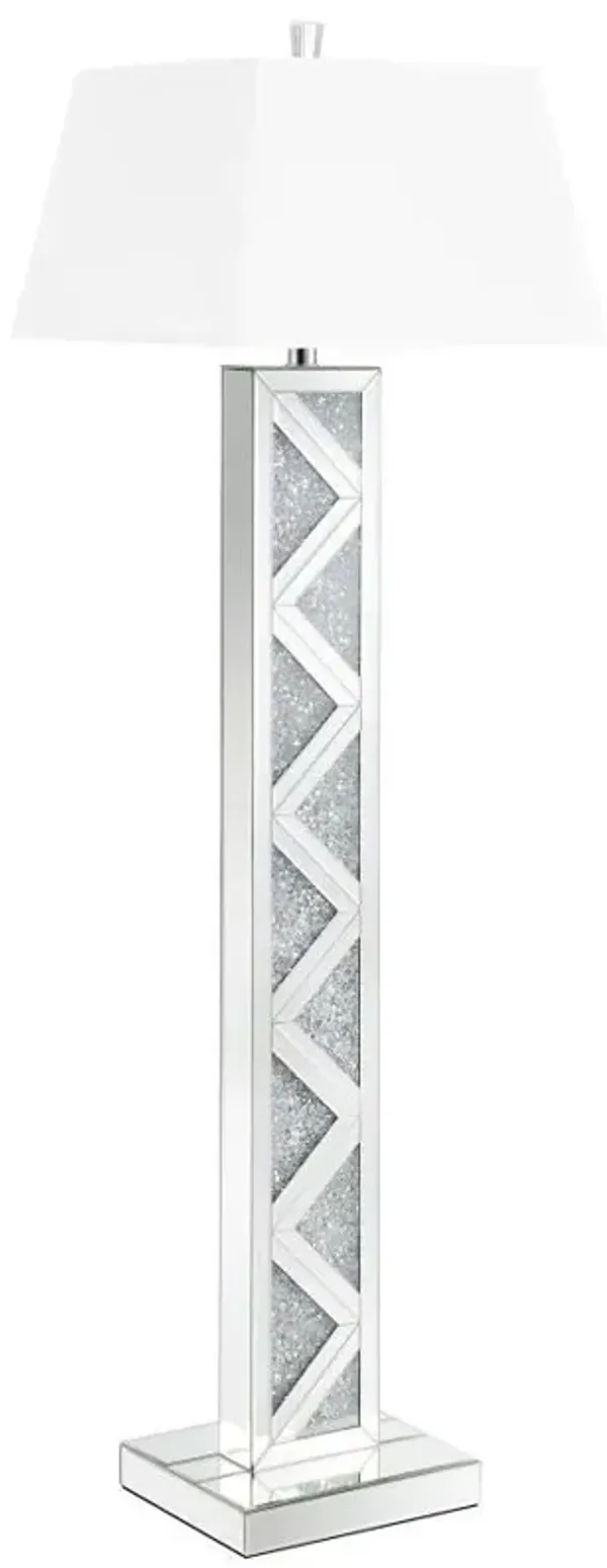 Carmen - Empire Mirrored Acrylic Floor Lamp - Silver