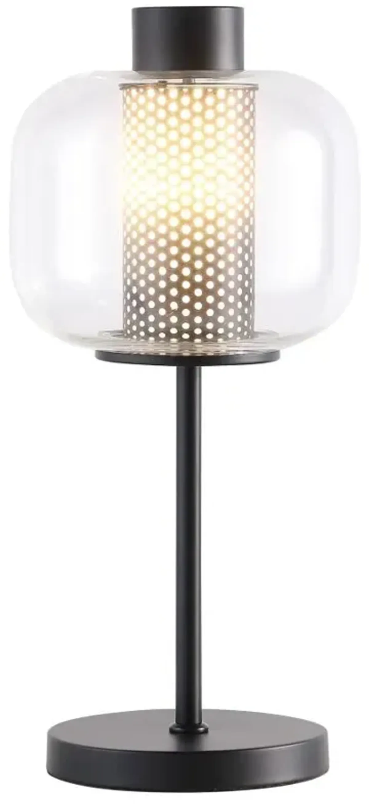 Ingrid - Glass Shade Bedside Table Lamp - Black