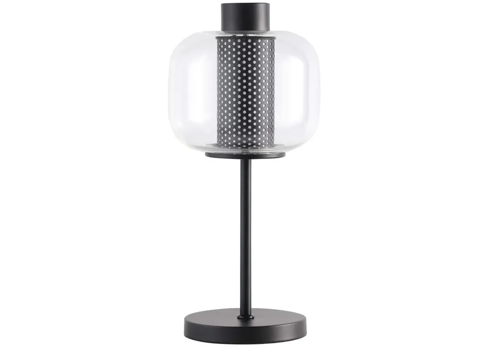 Ingrid - Glass Shade Bedside Table Lamp - Black