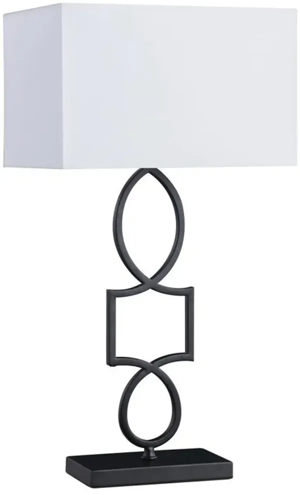 Leorio - Rectangular Shade Metal Table Lamp - Black