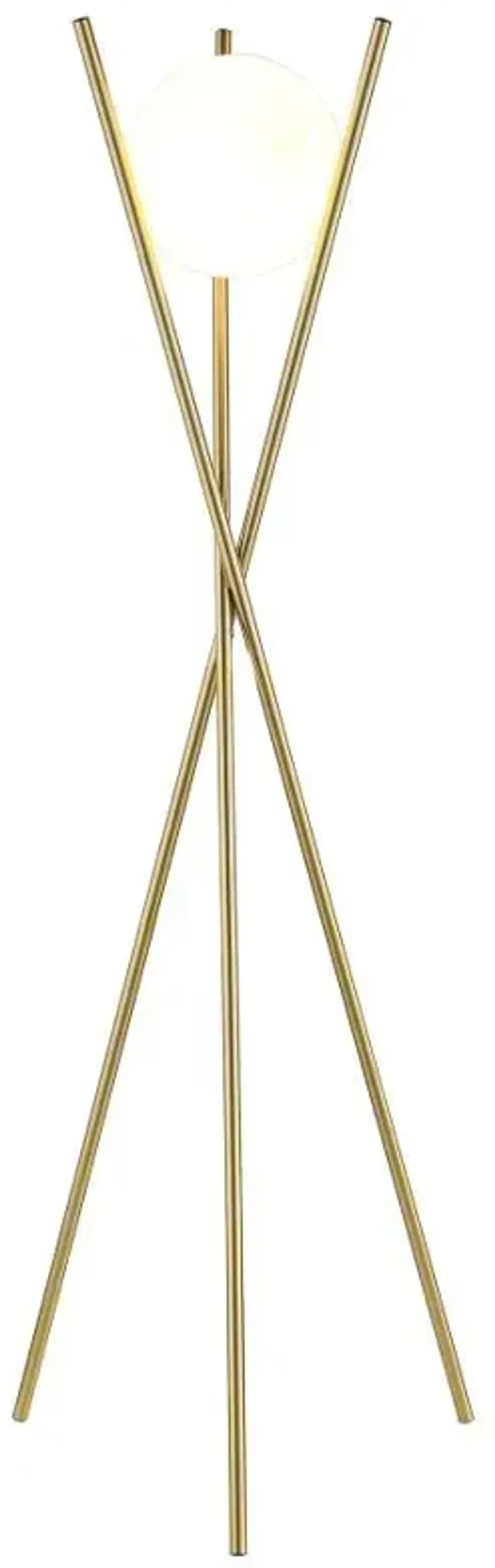 Yamileth - Spherical Bulb Metal Tripod Floor Lamp - Gold