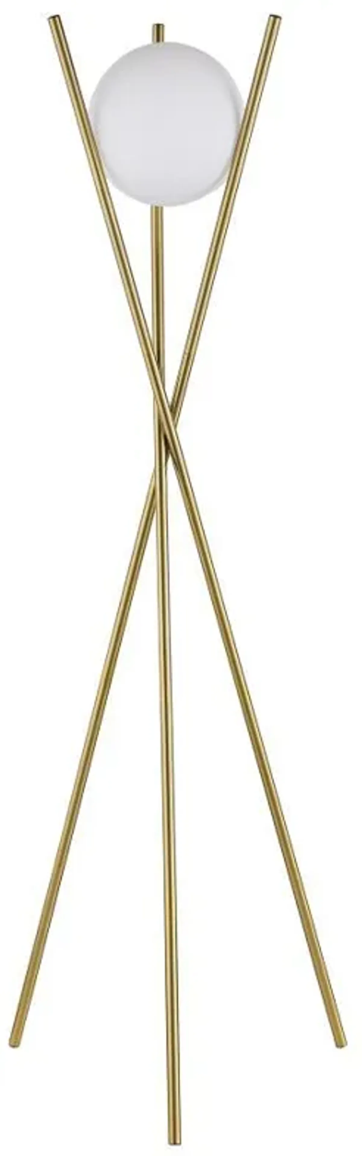 Yamileth - Spherical Bulb Metal Tripod Floor Lamp - Gold