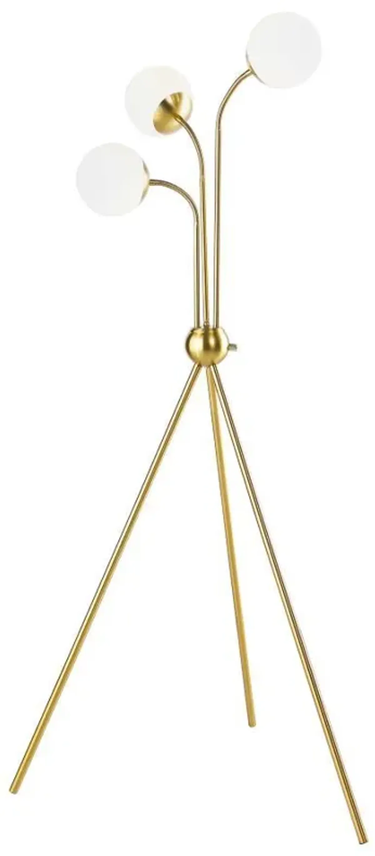 Miley - Spherical Bulb Tripod Tree Floor Lamp - Gold