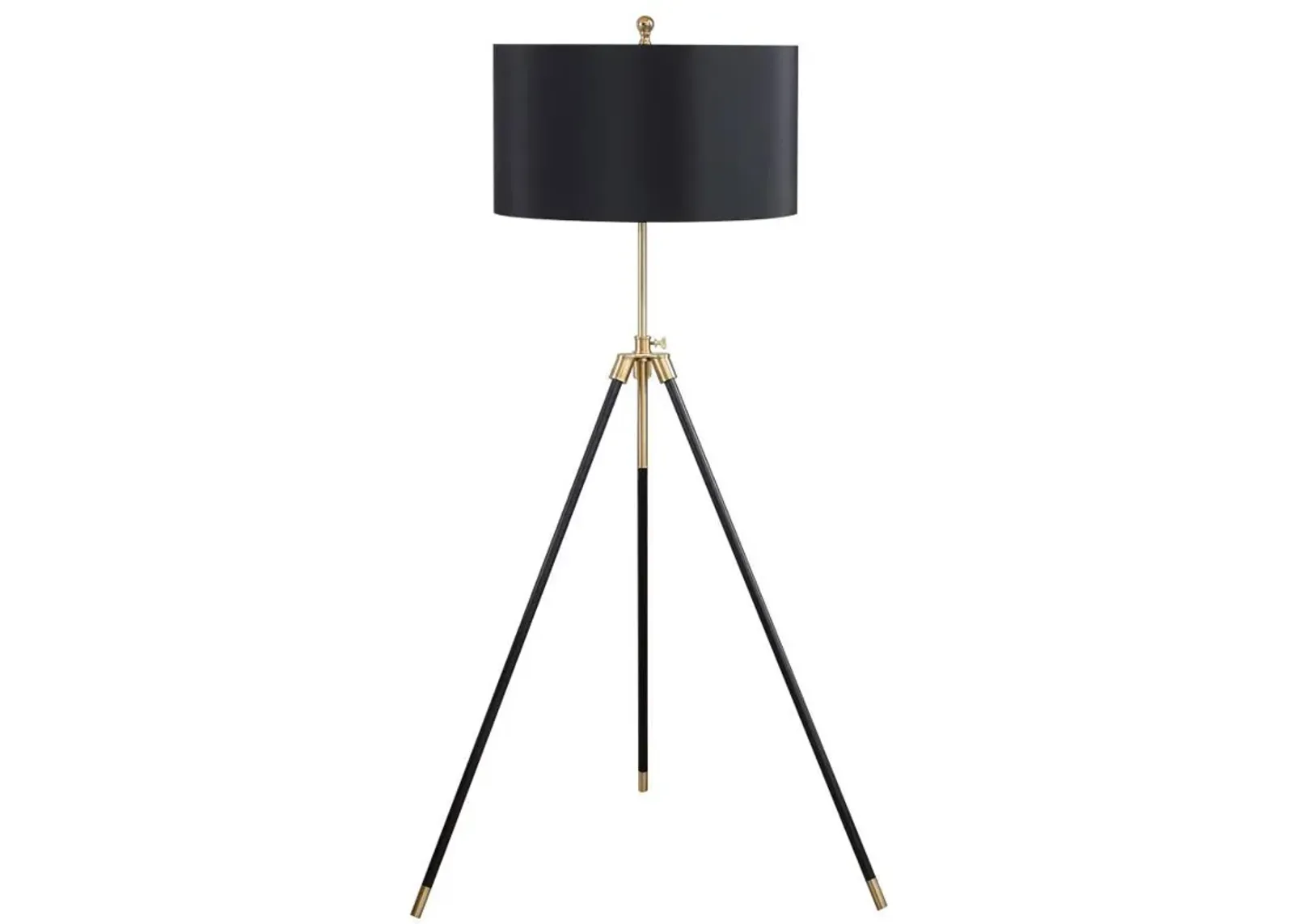 Zabka - Drum Shade Metal Tripod Floor Lamp - Black