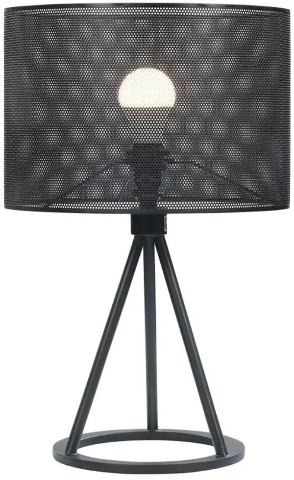 Chapin - Metal Mesh Drum Shade Table Lamp - Black