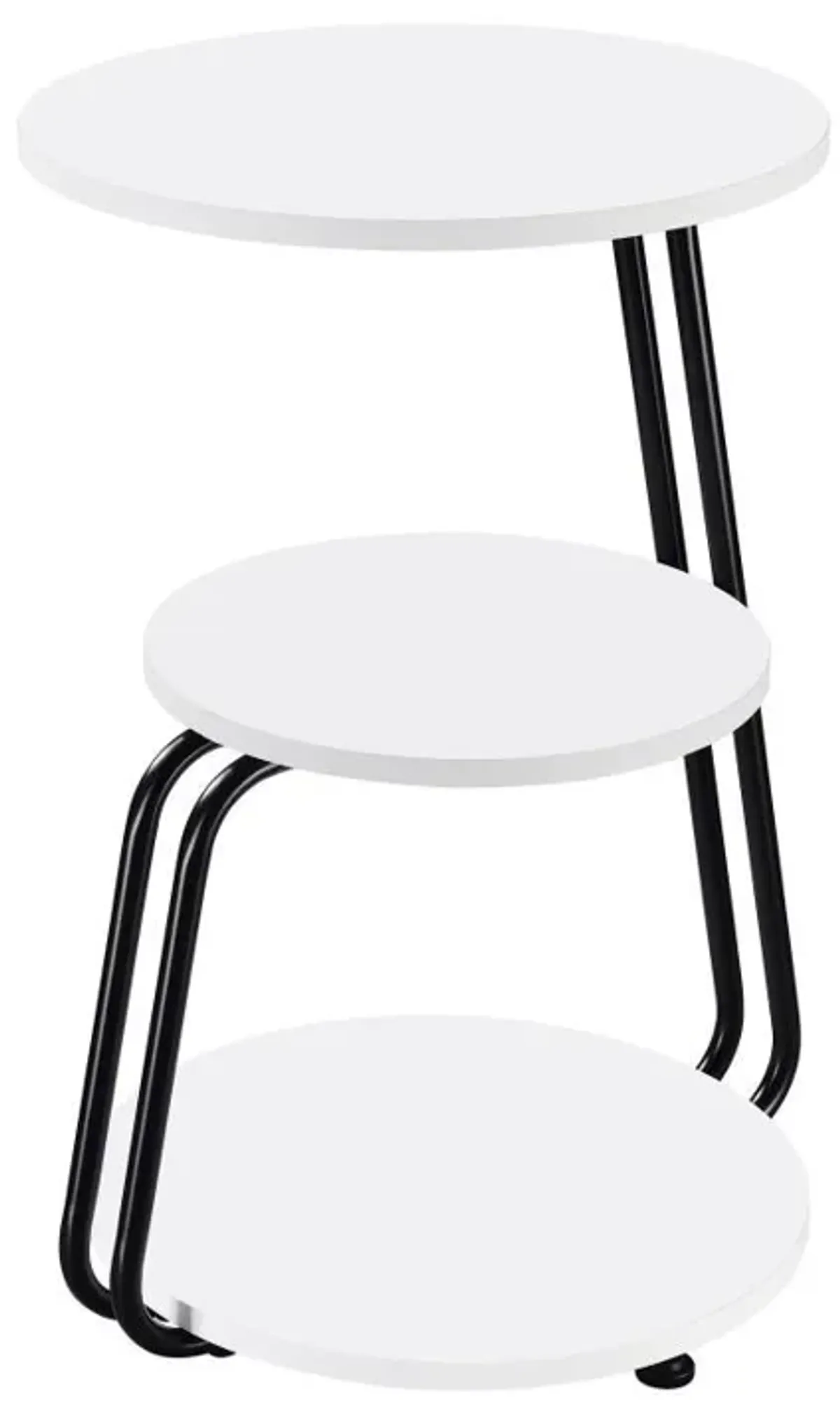 Hilly - 3-Tier Round Accent Side Table - White And Black