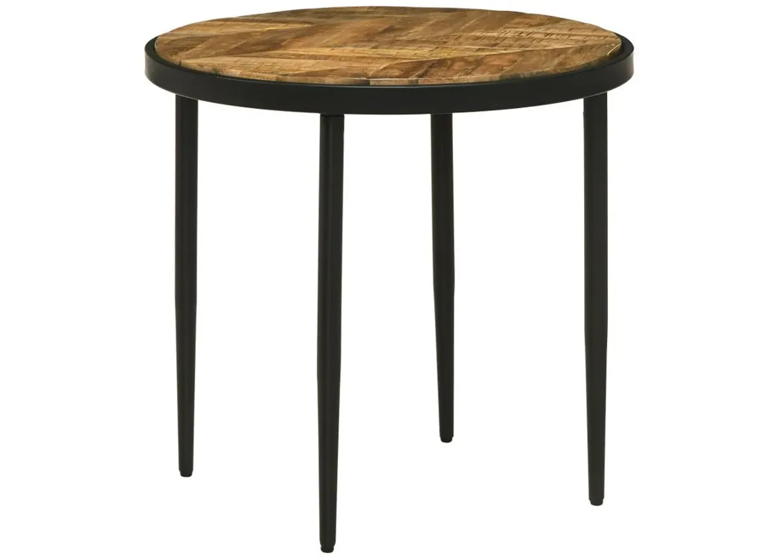 Hayden - Metal Round Side Table - Natural Mango And Black