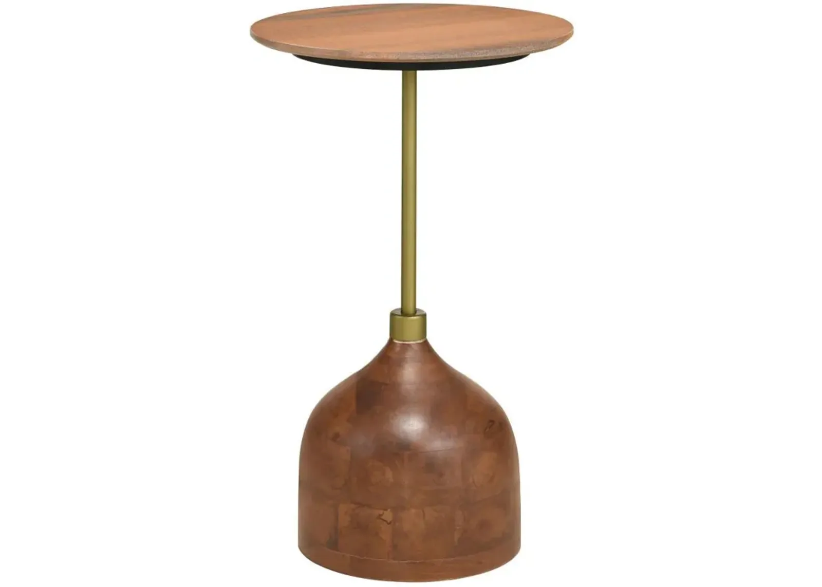 Colima - Round Wood Top Accent Side Table - Peach