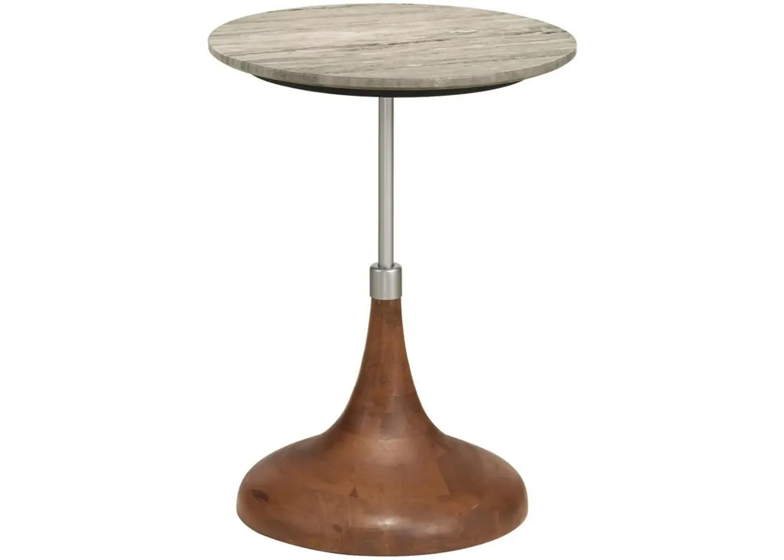 Alicia - Round Marble Top Accent Side Table - Ivory