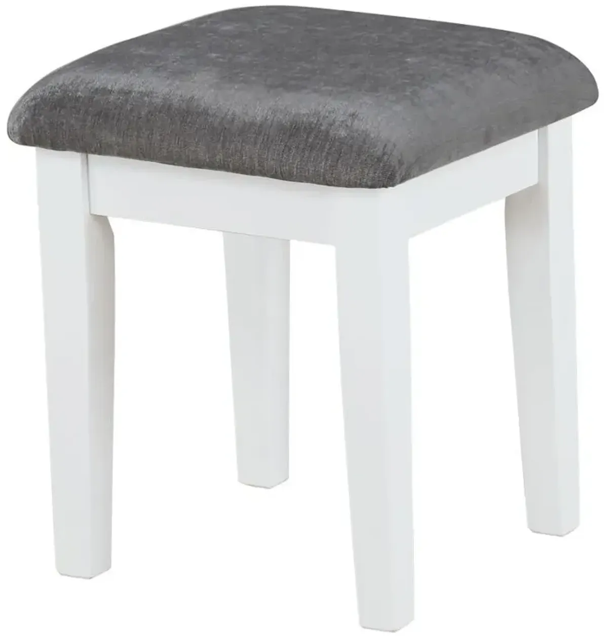 Elijah - Vanity Set With Lighting & Stool - White And Dark Gray