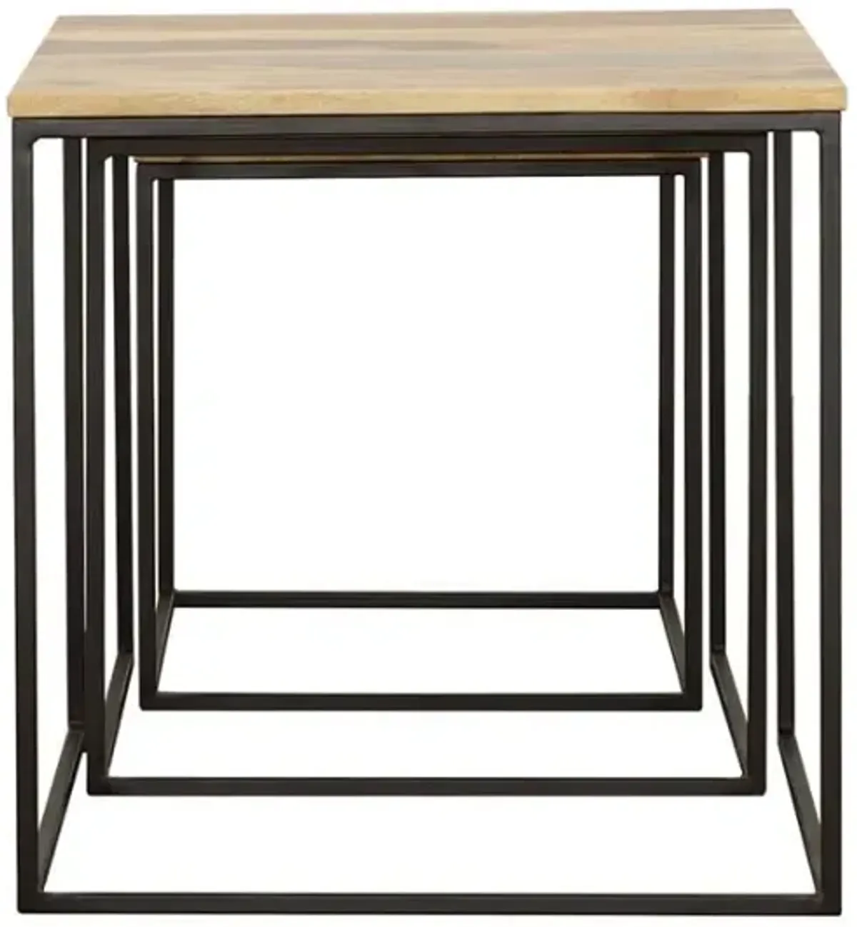 Belcourt - 3 Piece Square Nesting Tables - Natural And Black