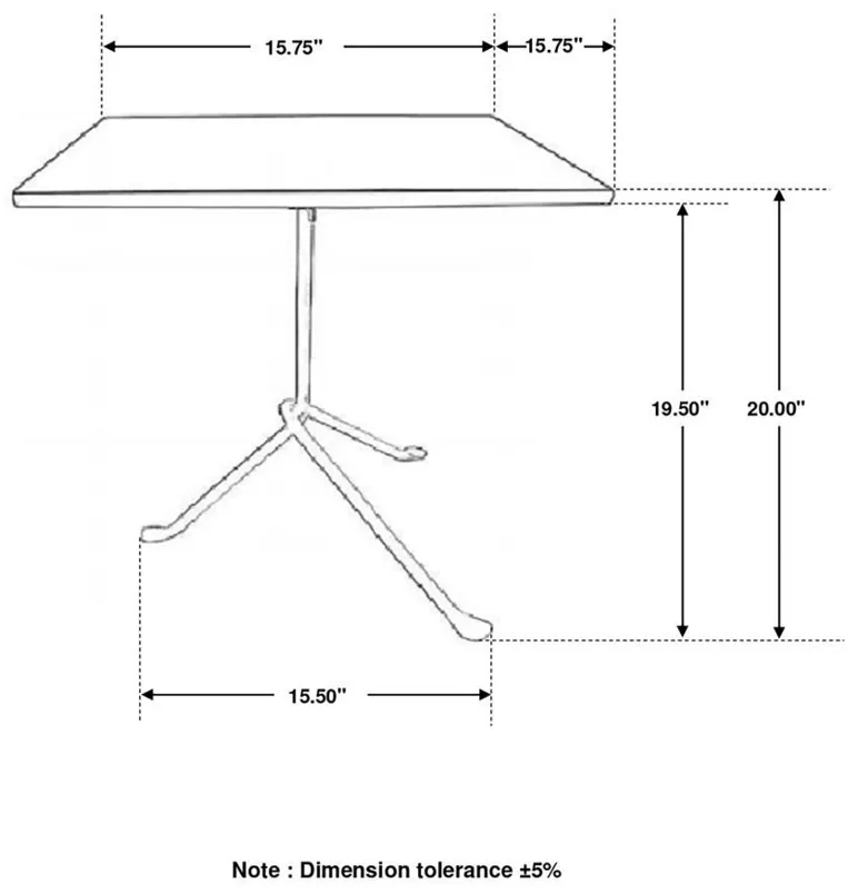 Heitor - Square Accent Table With Tripod Legs - Dark Brown And Gunmetal