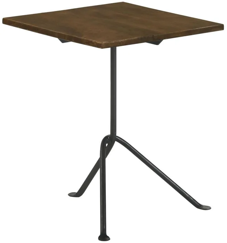 Heitor - Square Accent Table With Tripod Legs - Dark Brown And Gunmetal