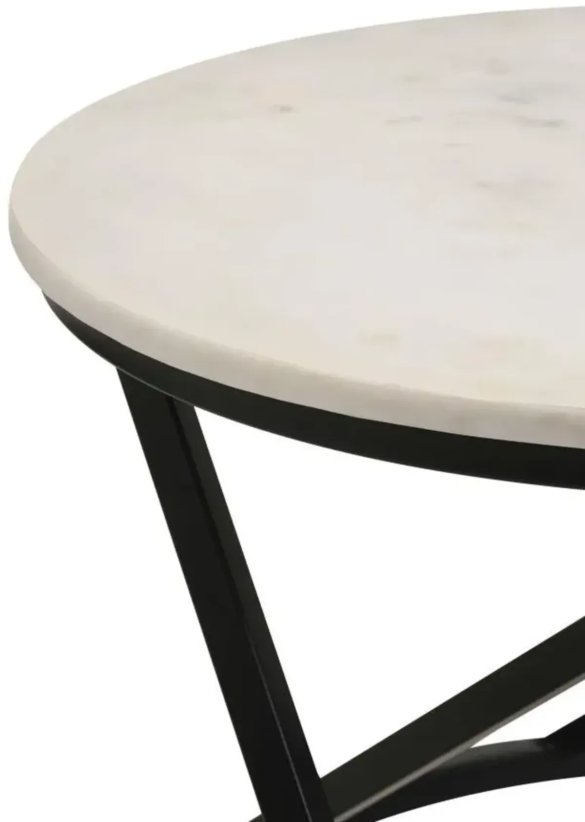 Miguel - Round Marble Top Coffee Table - White And Black