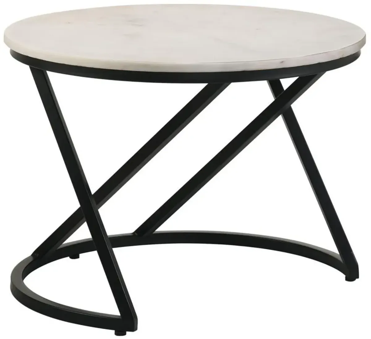 Miguel - Round Marble Top Coffee Table - White And Black