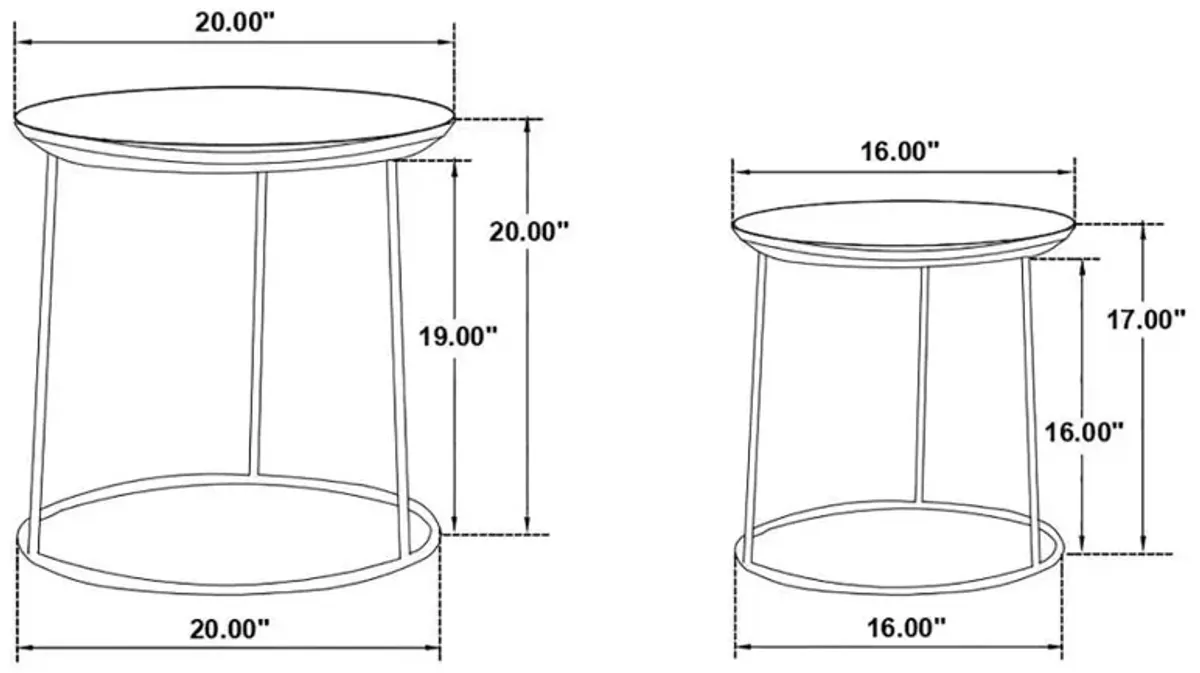 Loannis - 2 Piece Round Mango Wood Nesting Table - Matte Black