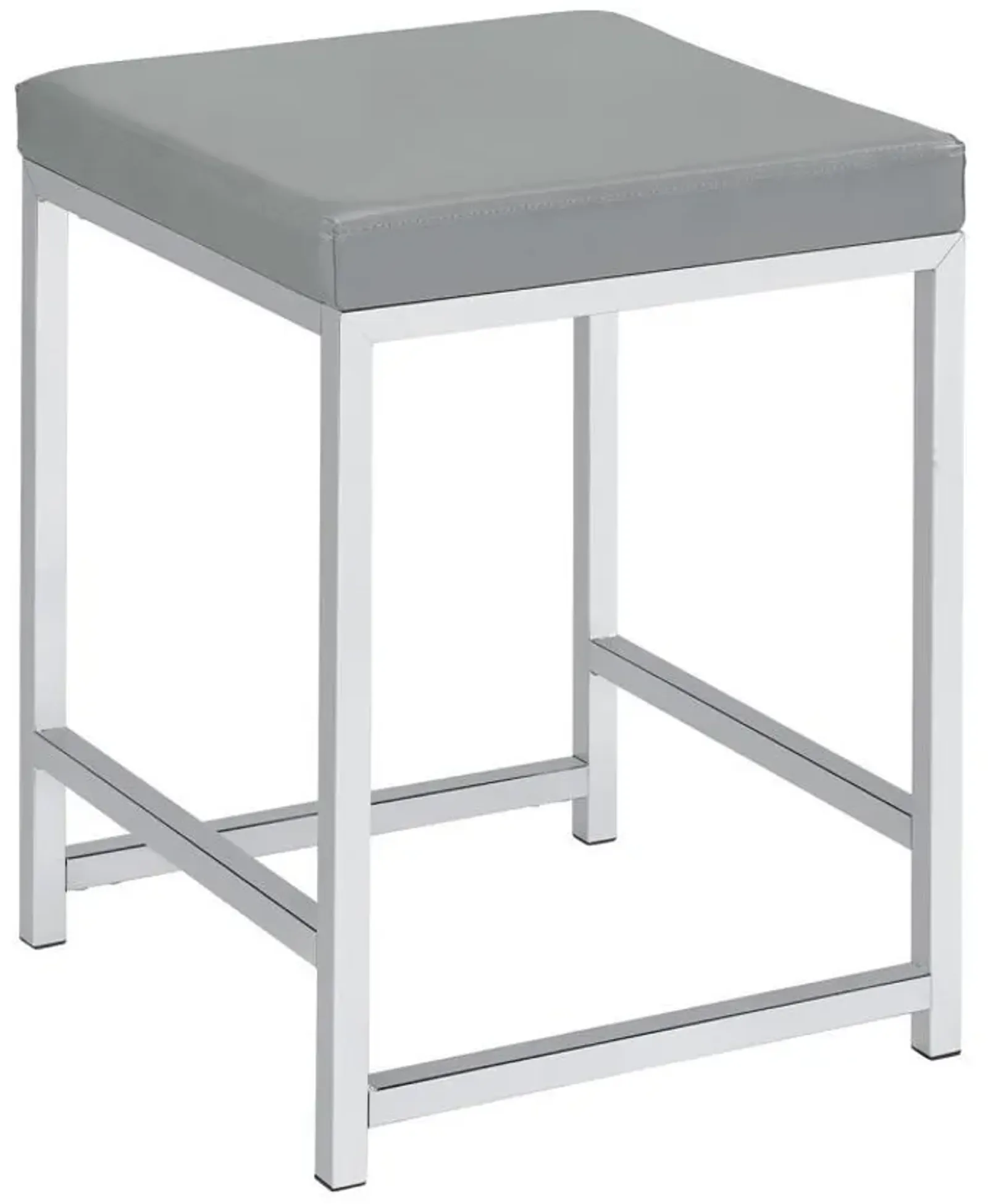 Umbridge - Upholstered Square Padded Cushion Vanity Stool - Light Gray