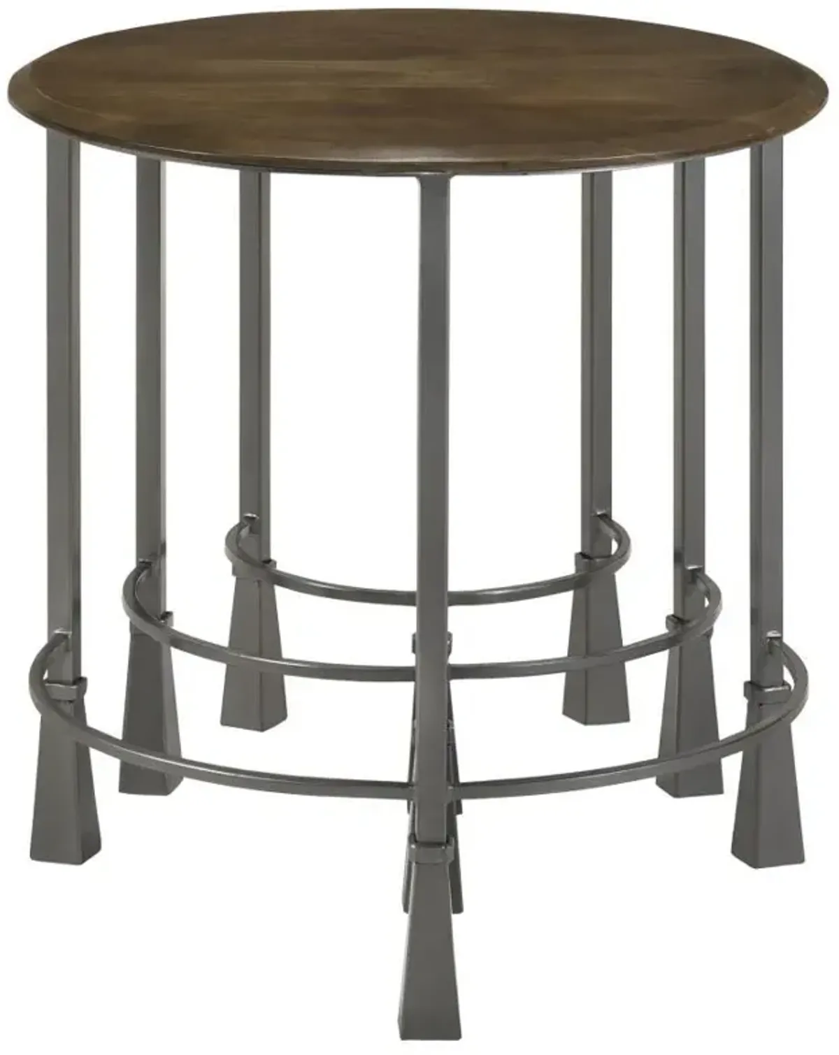 Deja - 3 Piece Round Nesting Table Set - Natural And Gunmetal