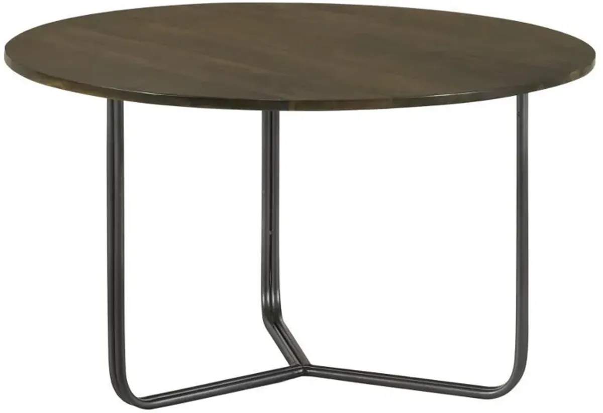 Yaritza - Round Mango Wood Coffee Table - Natural And Gunmetal