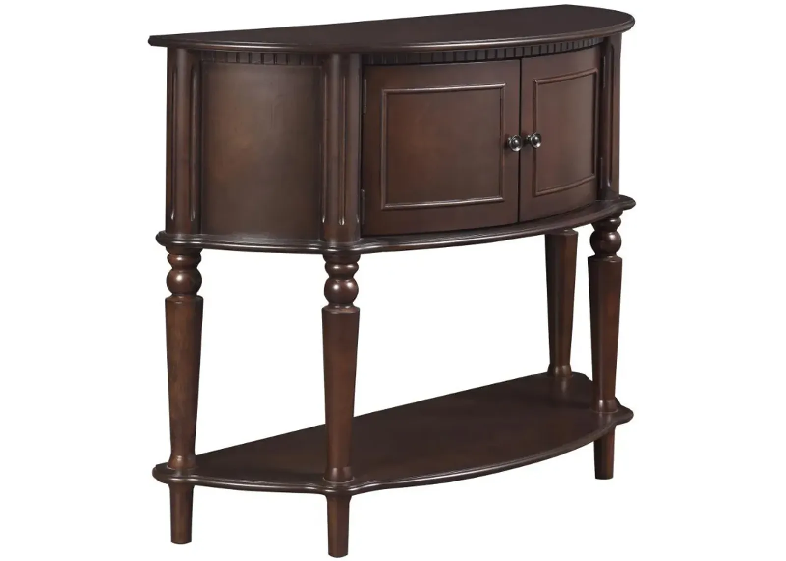 Brenda - 2 Door Demilune Wood Entryway Console Table - Brown