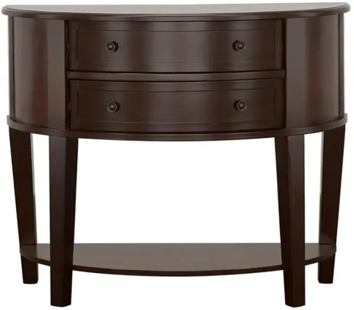 Diane - 2-Drawer Demilune Entryway Console Table - Cappuccino