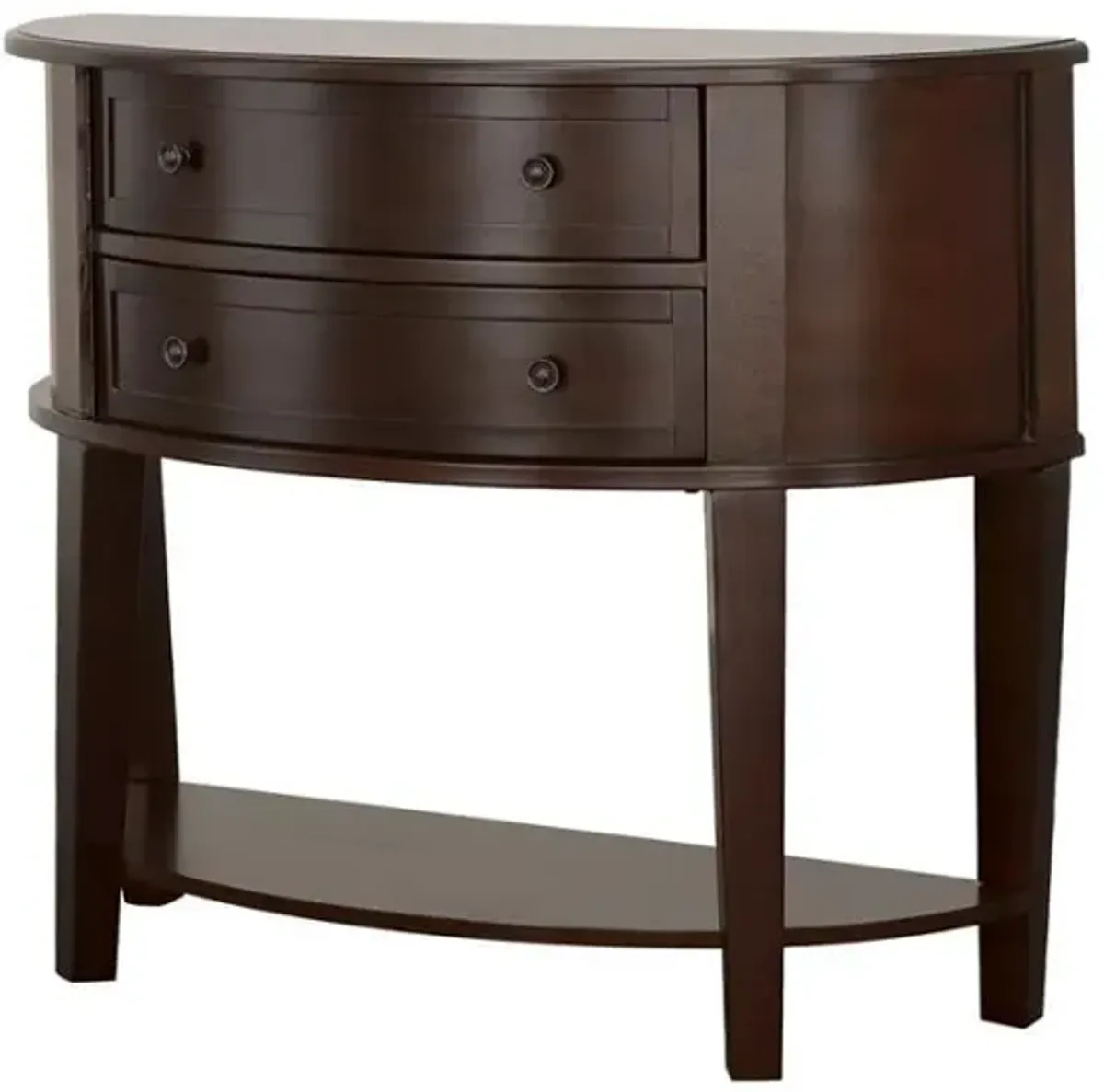 Diane - 2-Drawer Demilune Entryway Console Table - Cappuccino