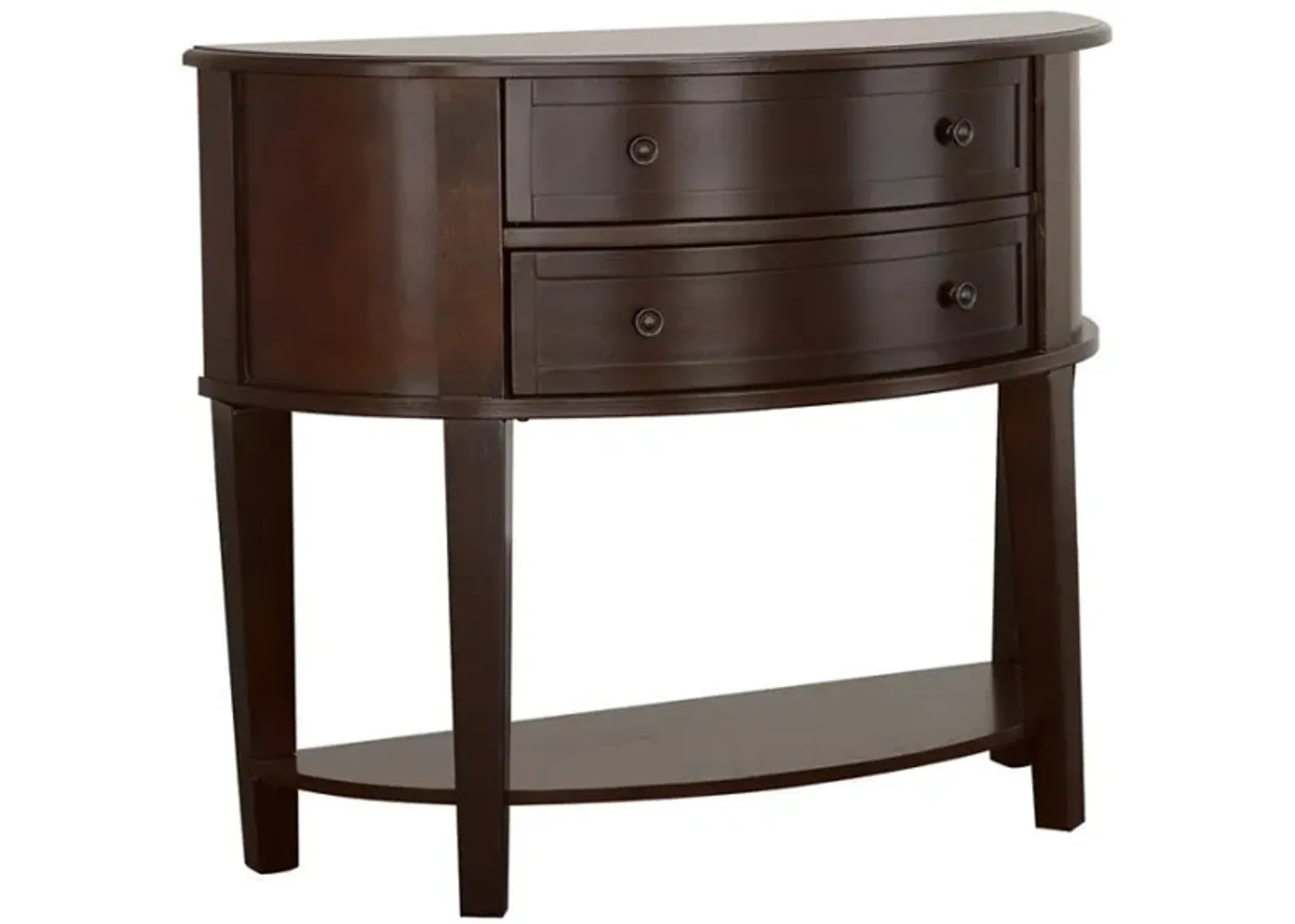 Diane - 2-Drawer Demilune Entryway Console Table - Cappuccino