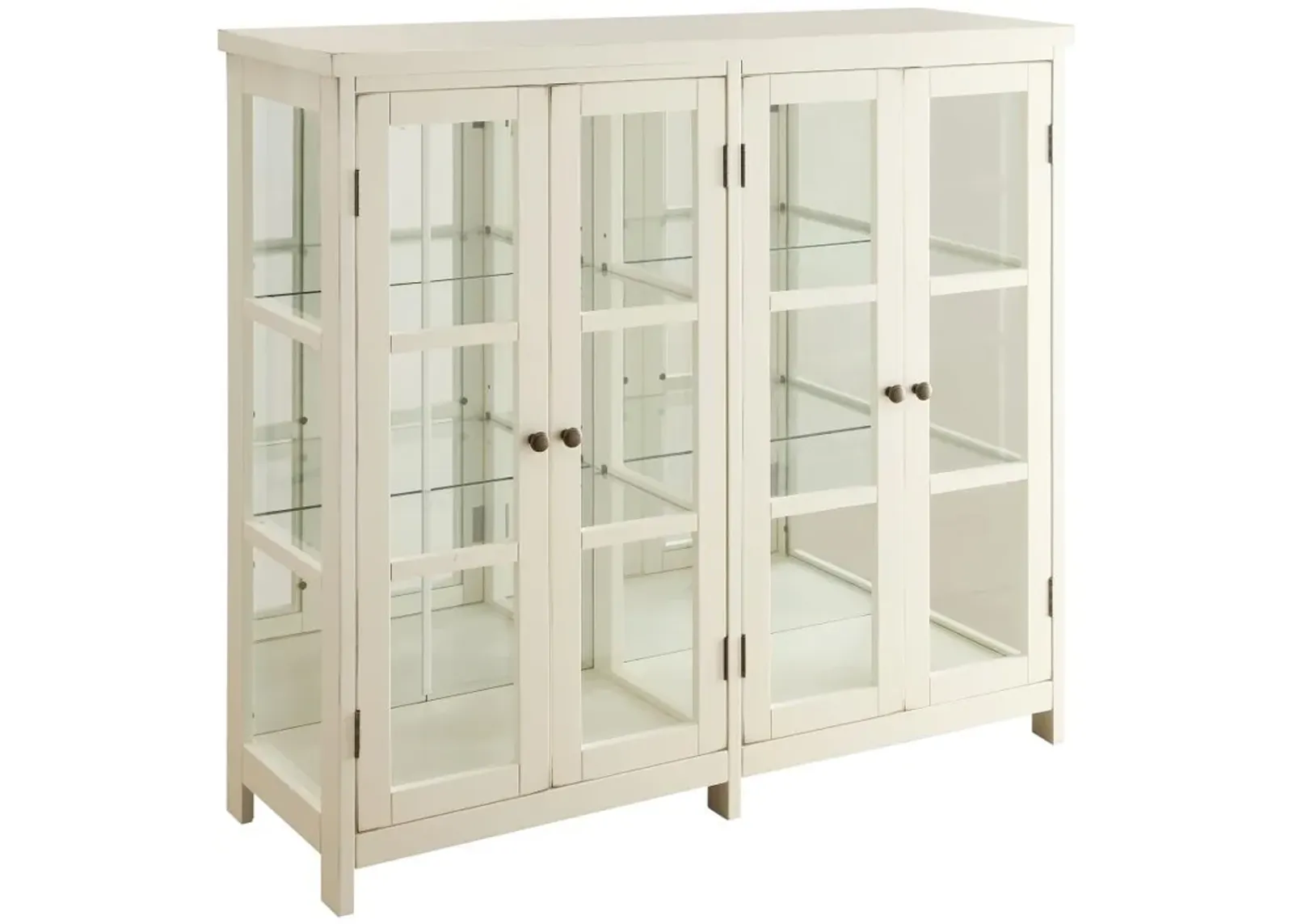 Sable - 4 Door Wood Accent Storage Display Cabinet - Off White