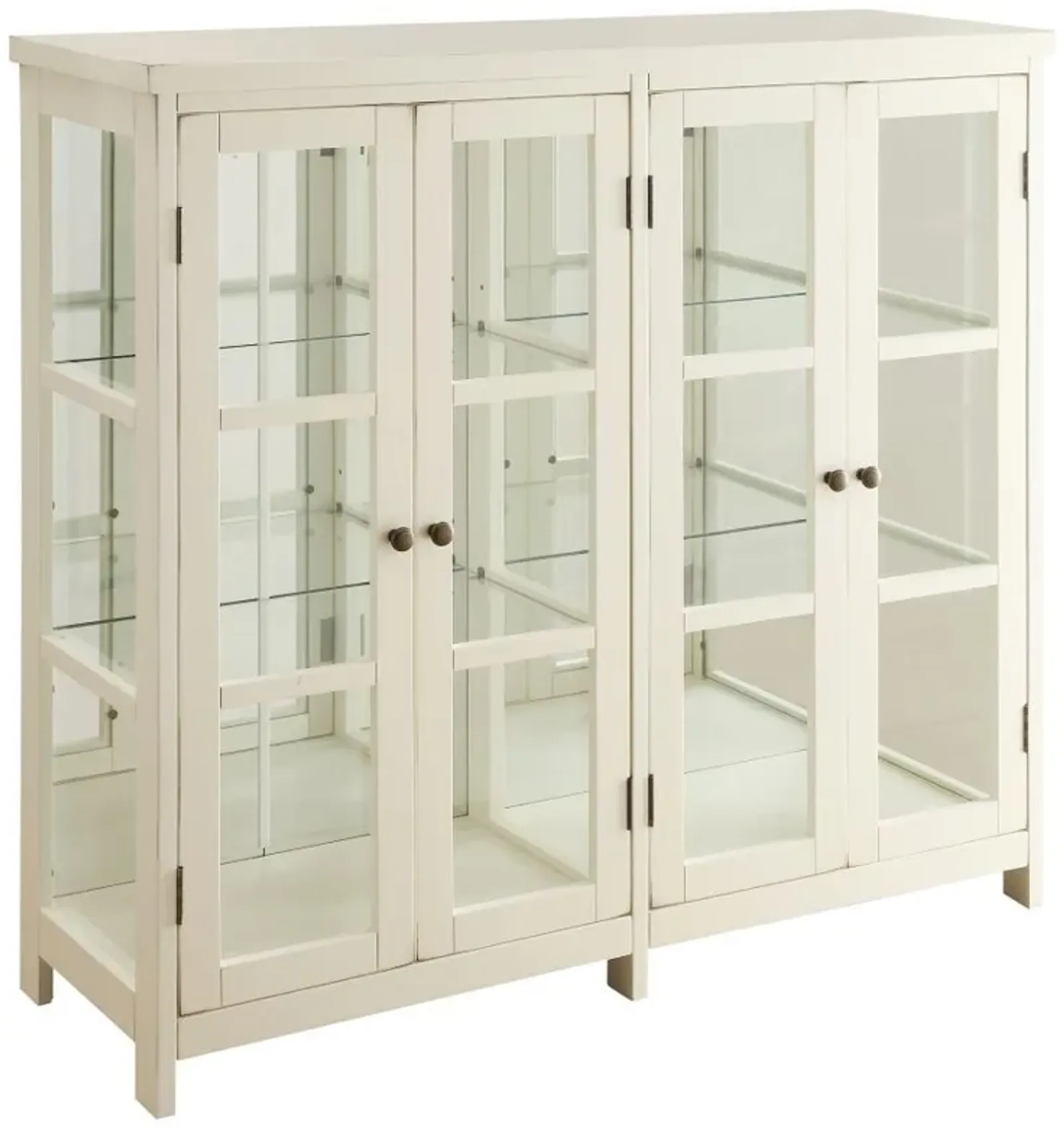 Sable - 4 Door Wood Accent Storage Display Cabinet - Off White