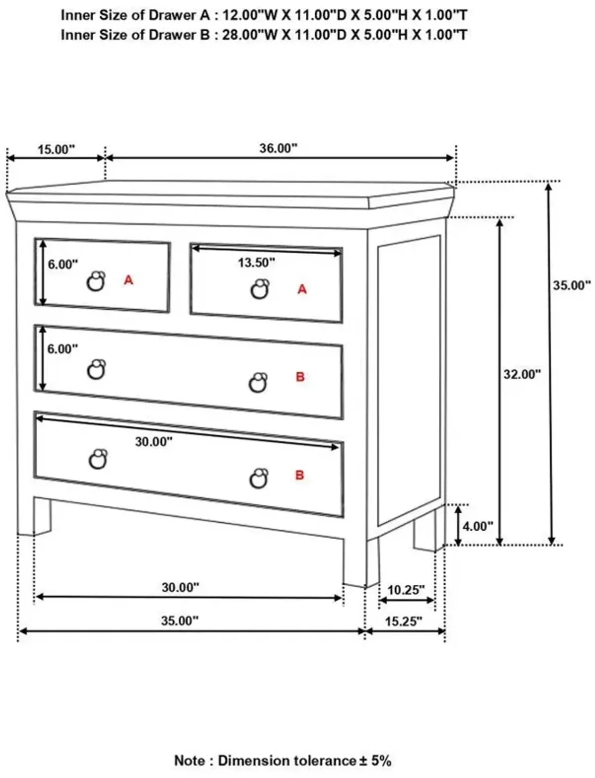 Harper - 4-Drawer Solid Reclaimed Wood Accent Cabinet - Brown