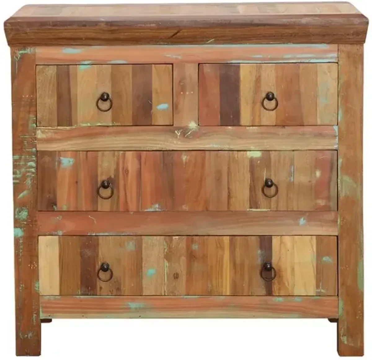 Harper - 4-Drawer Solid Reclaimed Wood Accent Cabinet - Brown