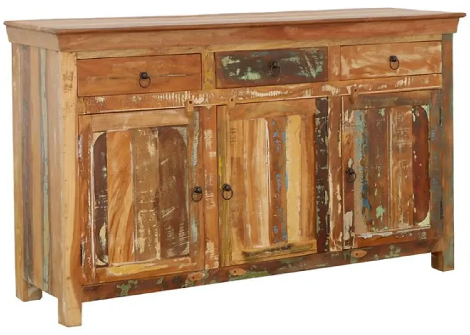 Harper - 3 Door Solid Reclaimed Wood Accent Cabinet - Brown