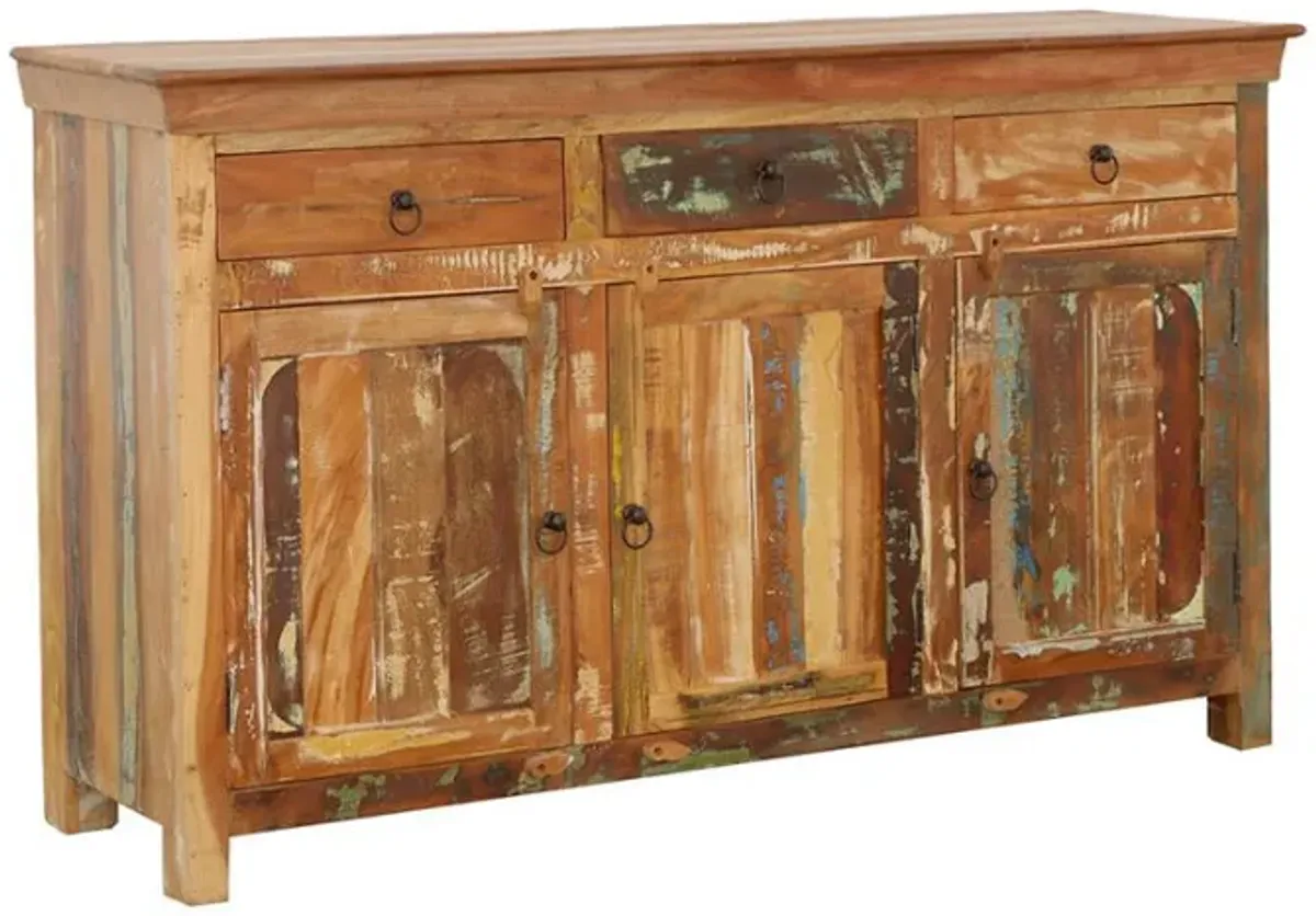 Harper - 3 Door Solid Reclaimed Wood Accent Cabinet - Brown