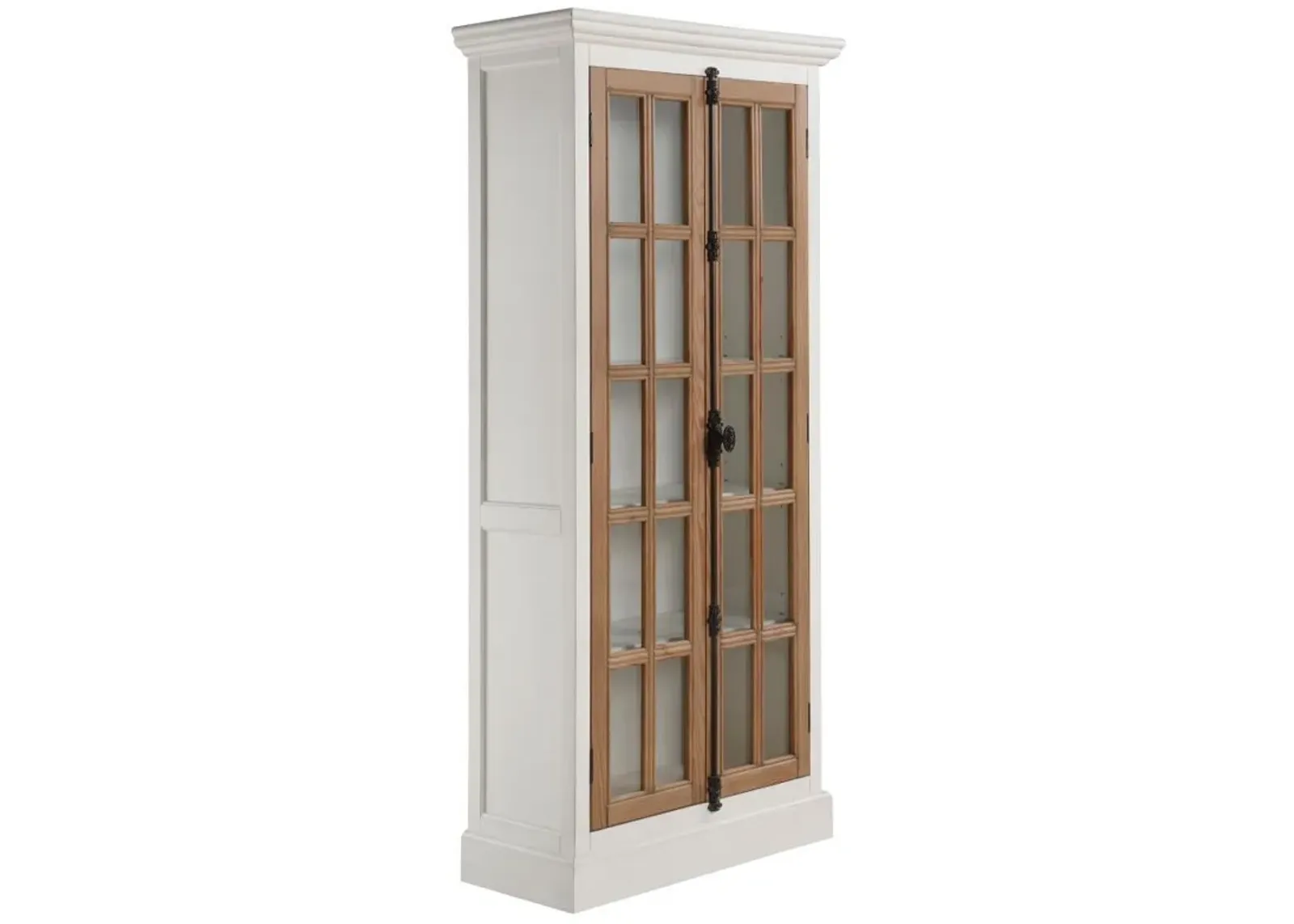 Tammi - 2 Door Wood Tall Cabinet Distressed White And Brown - Distressed White And Brown