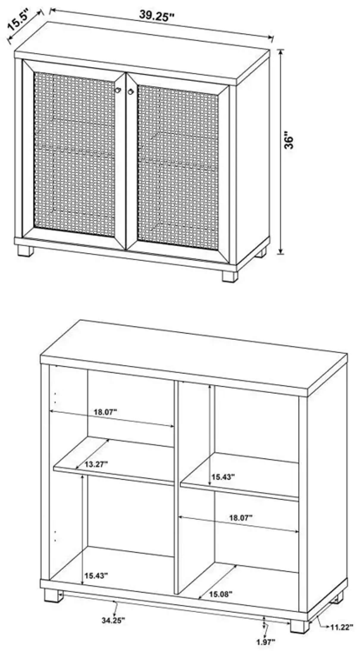 Mchale - 2 Door Engineered Wood Accent Cabinet - Golden Oak