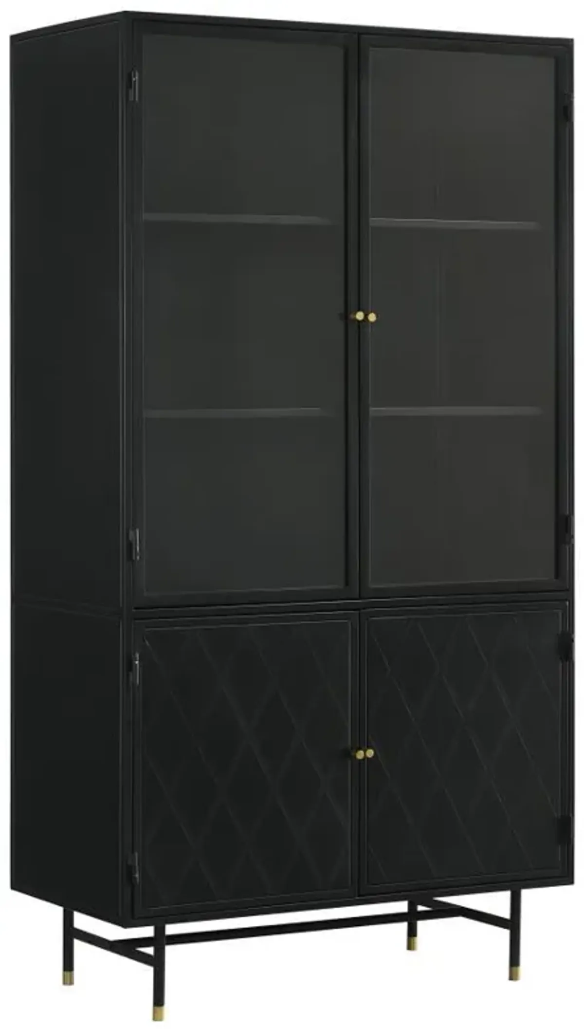 Santiago - 4 Door Metal Tall Storage Cabinet - Matte Black