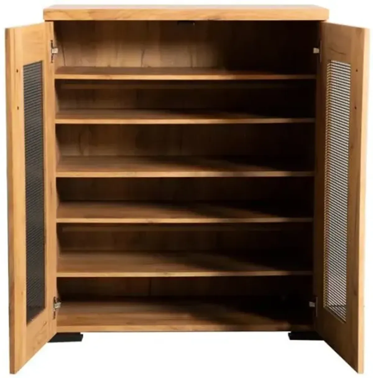 Bristol - 6-Shelf Engineered Wood Shoe Cabinet - Golden Oak