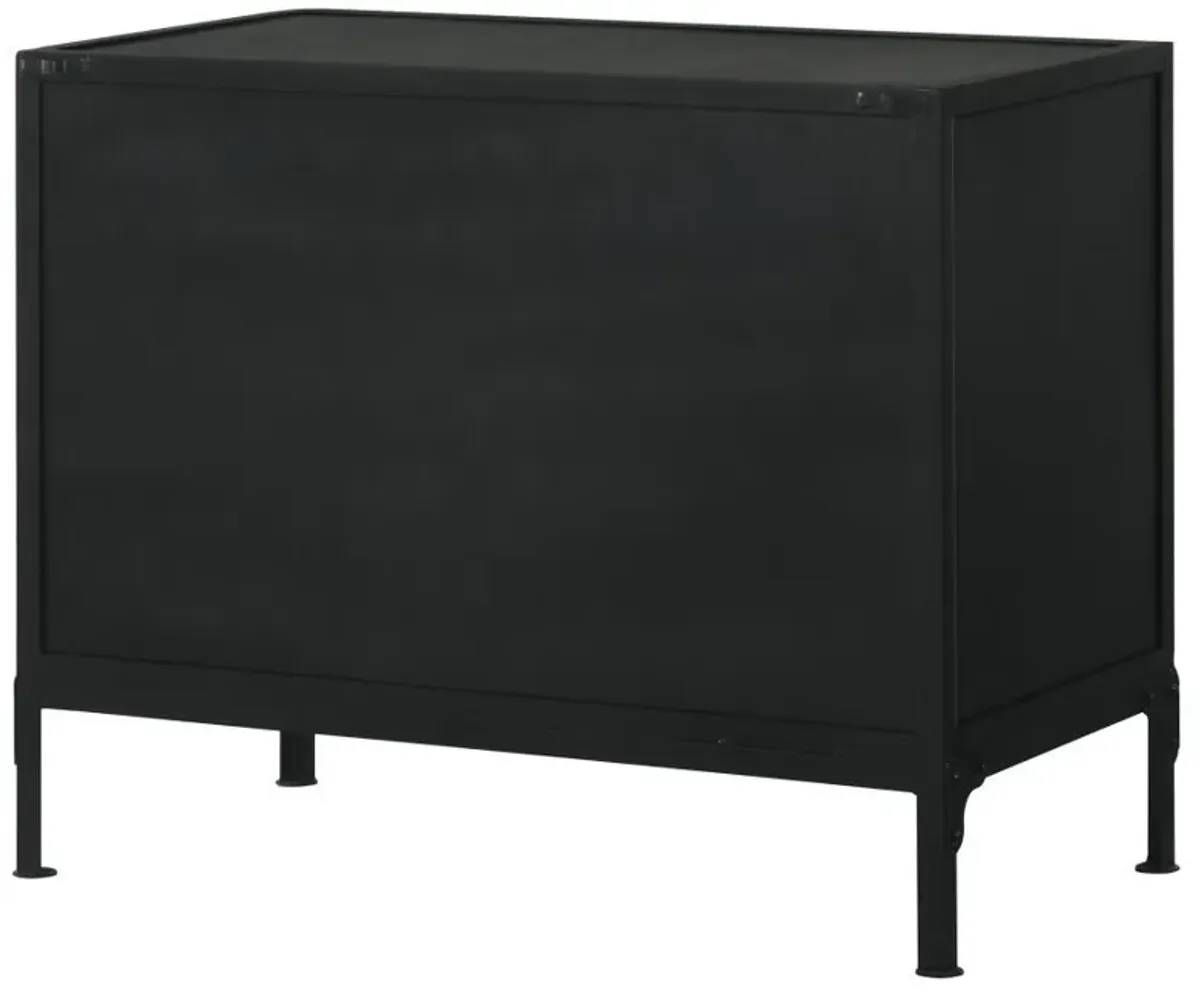 Sadler - 2-Drawer Metal Accent Storage Cabinet - Matte Black