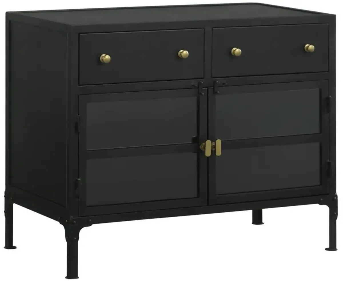 Sadler - 2-Drawer Metal Accent Storage Cabinet - Matte Black